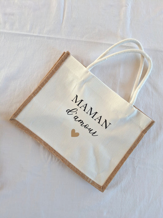 Cabas “Maman d’Amour” – sac personnalisé cadeau fête des mères