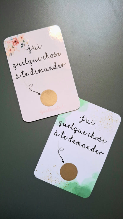 Lot de 2 cartes à gratter « Veux-tu être mon/ma témoin » – Mariage – Demande originale mariage