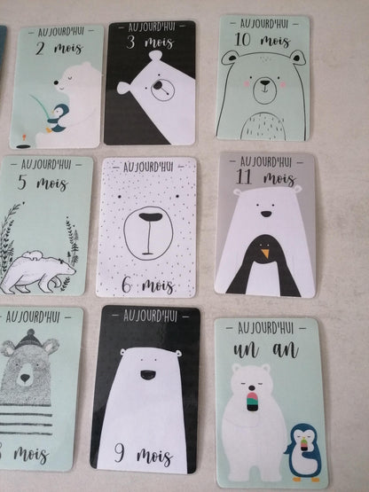 Cartes étapes bébé _ thème OURS