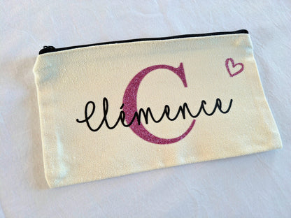 Pochette personnalisée prénom à offrir avec initiale