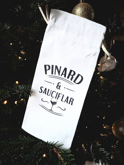 Sac à bouteille humour "PINARD ET SAUCIFLAR” – cadeau apéro entre amis | Ma Bulle Créative
