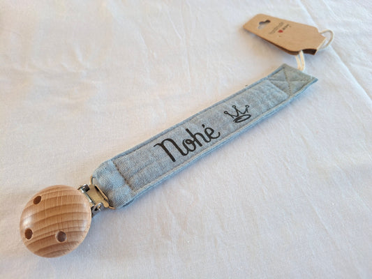 Attache tétine personnalisée couronne – prénom bébé | Ma Bulle Créative